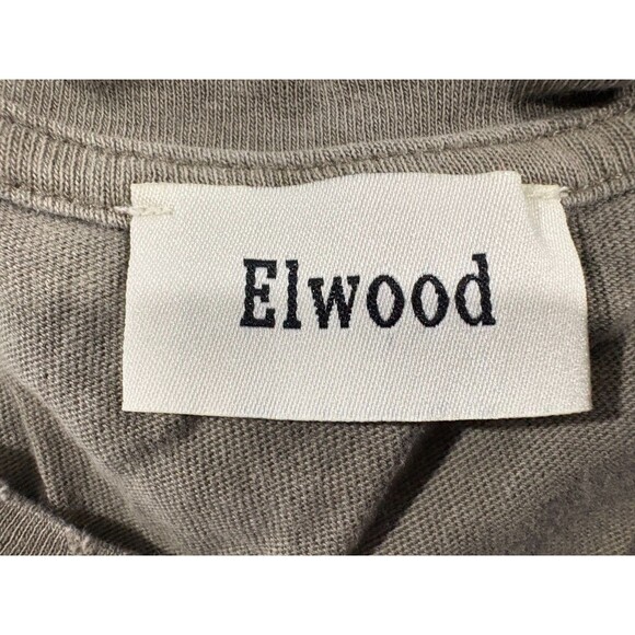 Elwood Mens Olive Green Single Stitch Organic Cotton T-Shirt Distressed Tee Sz L - Picture 7 of 10